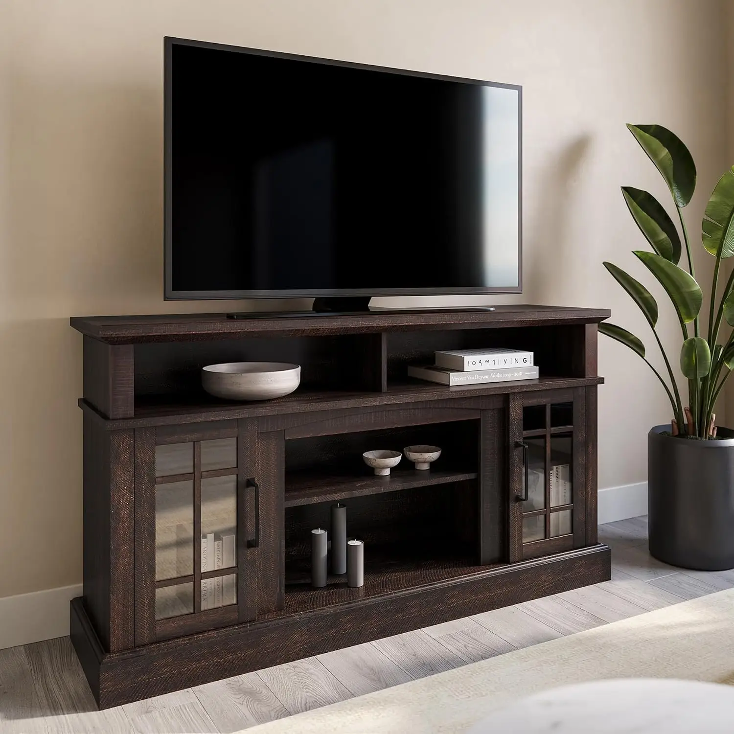 58" Astorga TV Stand Media Entertainment Center Espresso, Customized