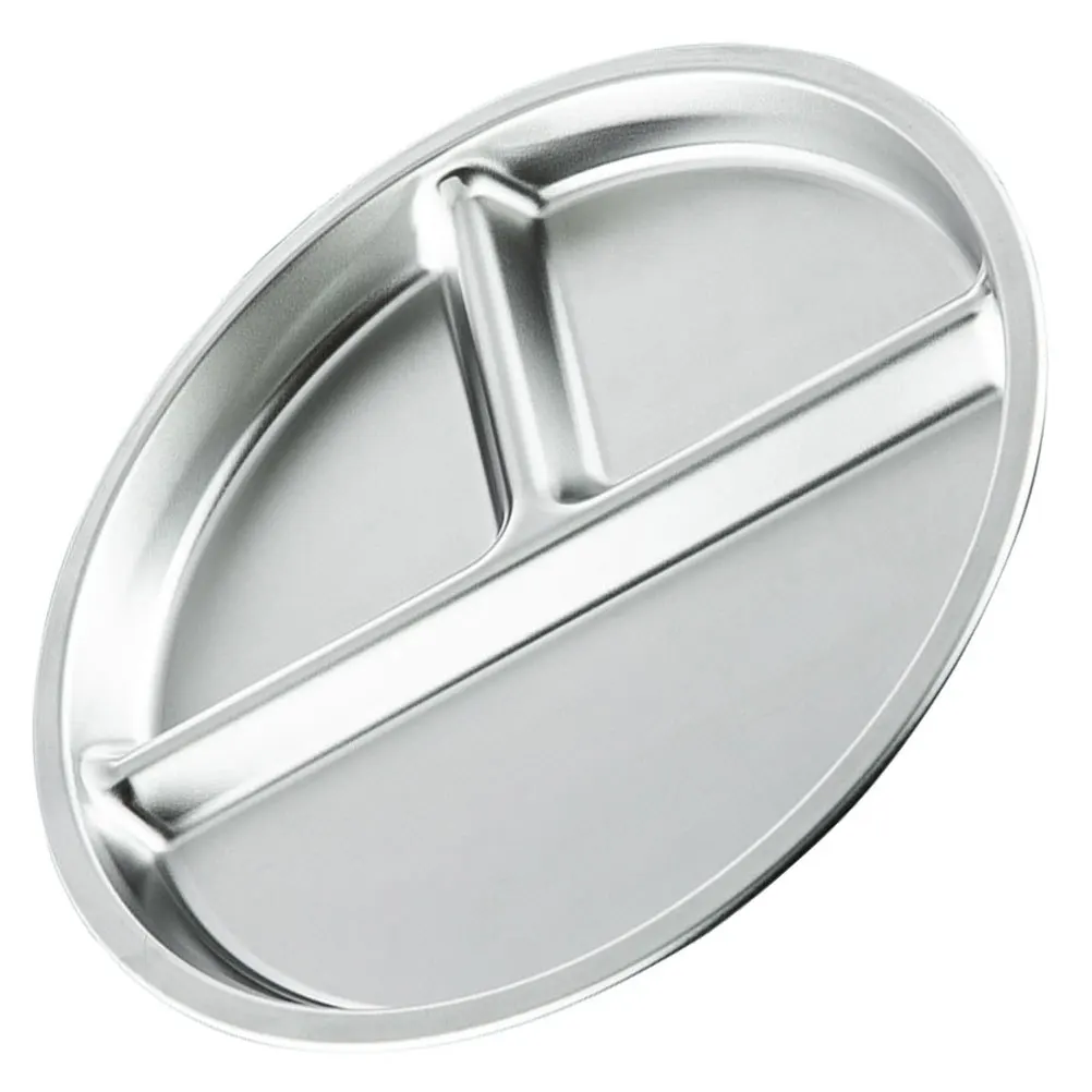 

Stainless Steel Divided Plate Tray Multiple Compartments For Portion Control Lunch Cafeteria Tray For Adults Kids Metal