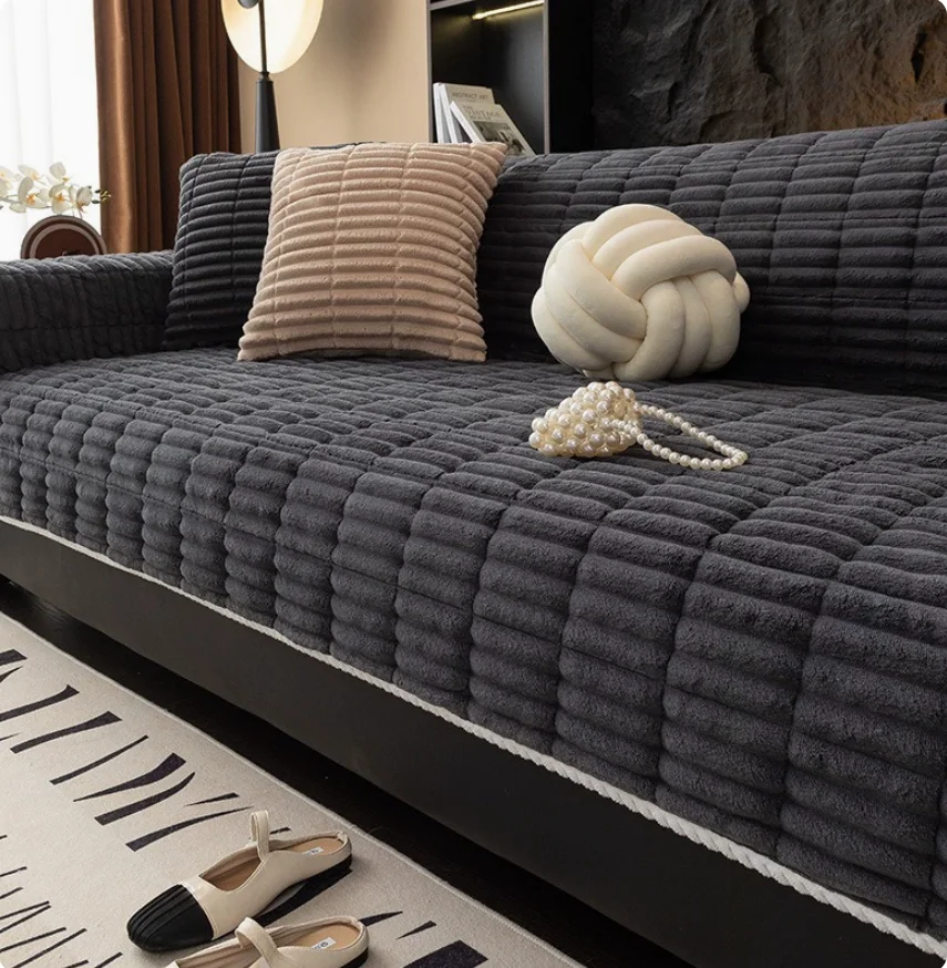 1/2/3/4Seater Chenille Sofa Throw,Four Season Universal One‑Piece Non‑Slip Sofa Cover,Full Wrap Anti-scratch Sofa Cusion Blanket