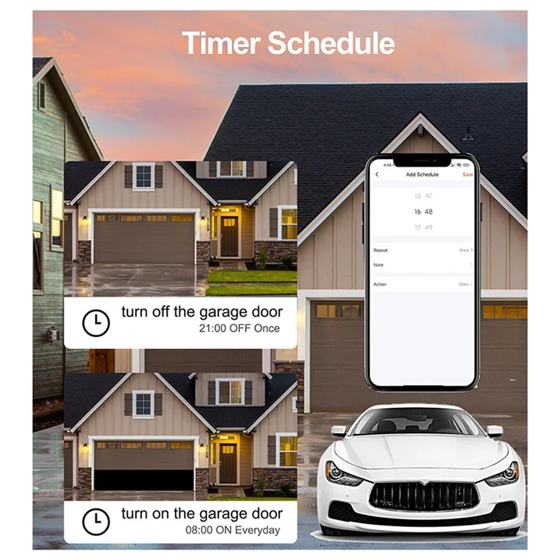 A14M Tuya Modul Pengendali Pembuka Pintu Garasi Sakelar Remote Control Aplikasi Kehidupan Pintar Bekerja dengan Alexa Home Assistant