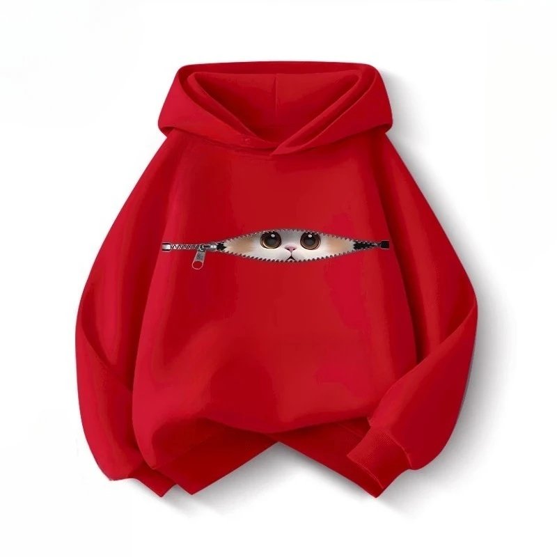 

Stylish hooded sweatshirt, suitable for children's autumn and winter long-sleeved top, outdoor casual loose hooded sweatshirt