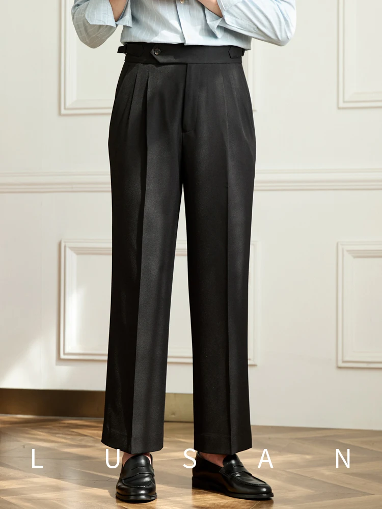 High Quality All-Match Casual Wide Leg High-Waisted Trousers Commuting Fashion Italian British Style Non-Ironing Loose