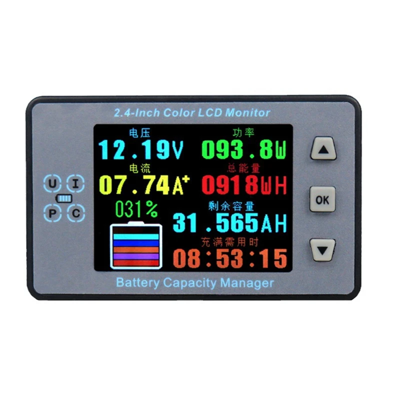 

Battery Capacity Meter Coulomb Meter Bluetooth Ammeter Voltmeter With 2.4Inch Color Screen For Electric Car RV