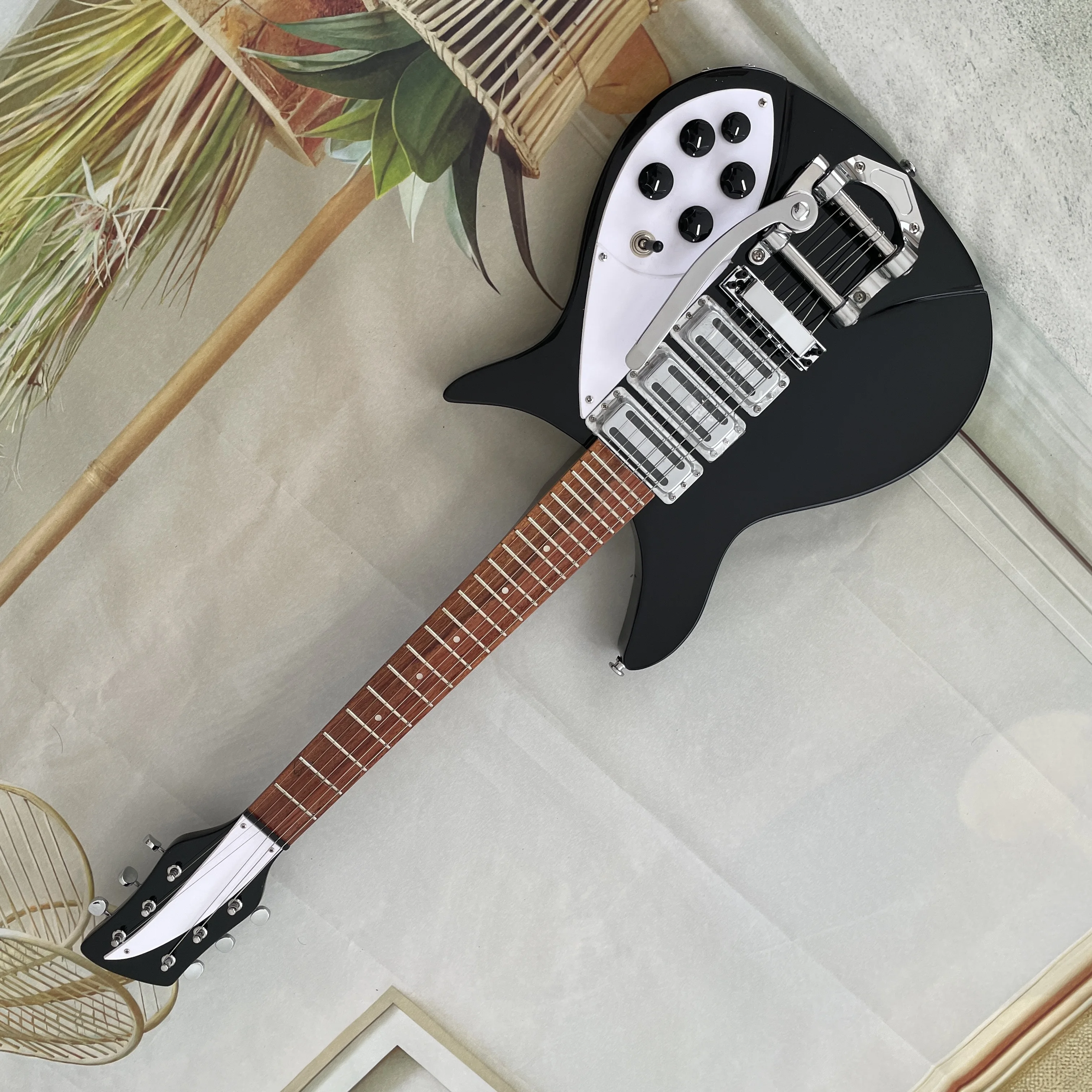 2026 hot new New Black 325 Rick Signature Guitar Chrome Hardware guitars guitarra