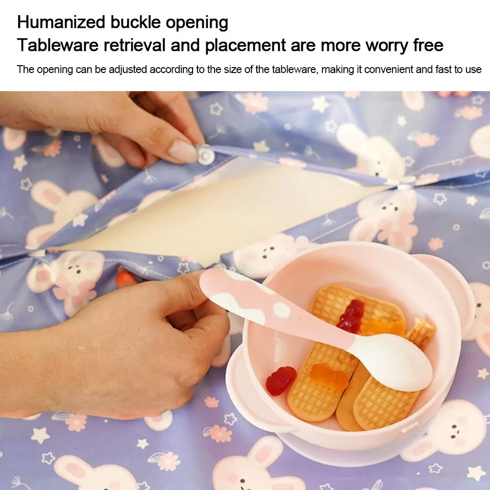 

Cute Waterproof Long Sleeve Bib Easy to Clean Mess-Proof Sleeved Bib Reusable Cartoon Smock Bib for Toddler Eating