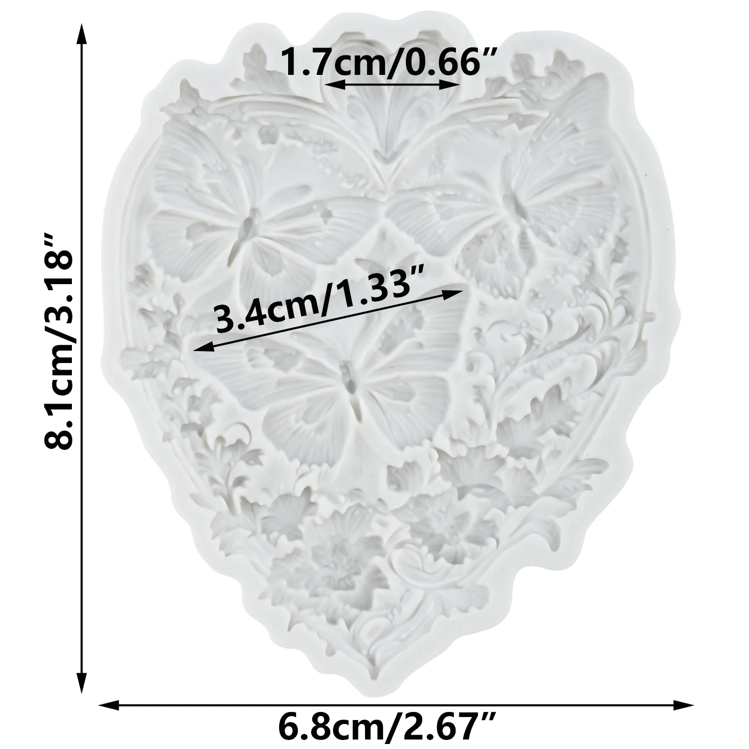 Butterfly Silicone Mold Heart Fondant Cake Decorating Tools Cupcake Topper Candy Sugar Craft Gum Paste Polymer Clay