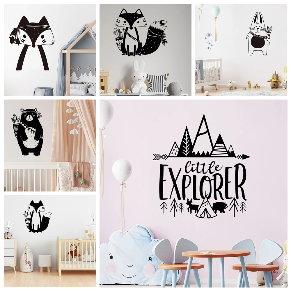 

1 pc new cute living animal Wall Sticker For Babys Room Decoration Stickers Decals Kids Girls Bedroom Decor Mural Art Decal