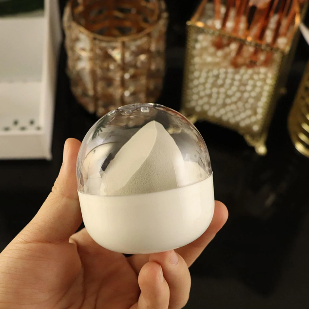 

3Pcs Sponge Case Compact Transparent Storage Box for Makeup Egg Holder Portable Dustproof Travel Organizer