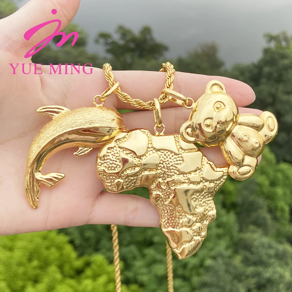 3 stücke Anhänger mit 60cm Kette für Frauen Männer 18k vergoldet Kupfer Tier Muster Anhänger Modeschmuck täglichen Verschleiß Jubiläum