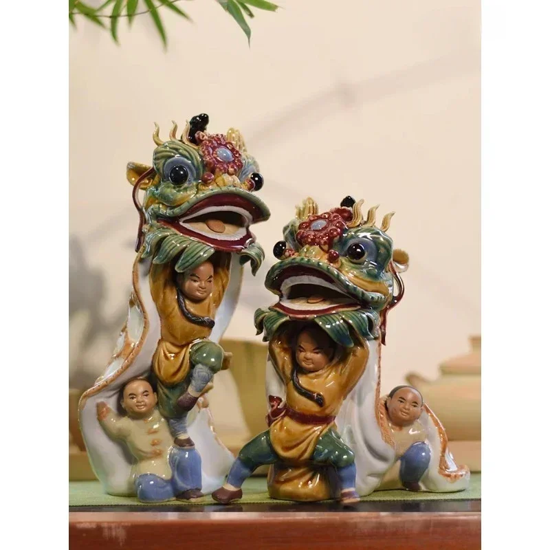 

Doll Lion Dance Ceramic Handicrafts Chinese Ornaments Chinese Characteristics Gifts For ForeignersHot Sales