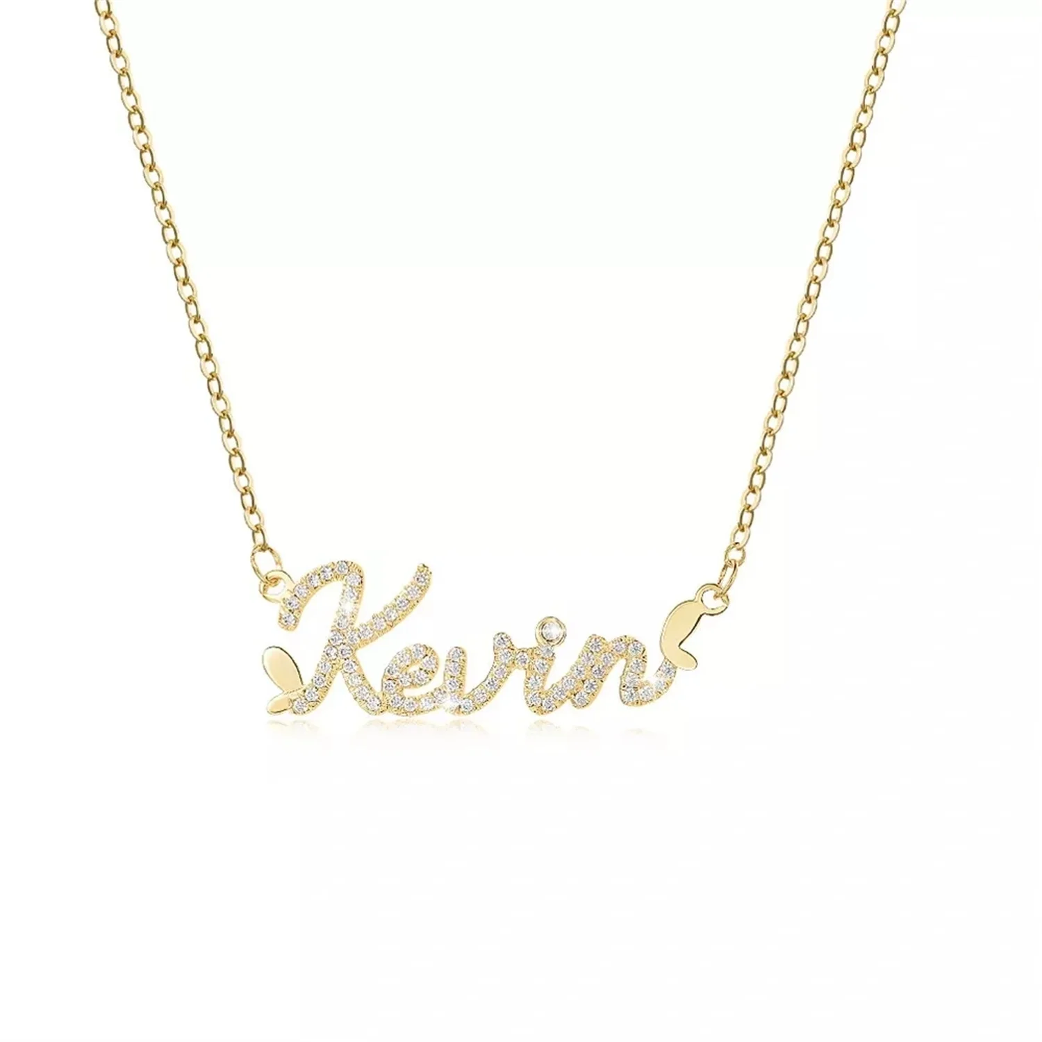 

Personalized 925 Silver Full Zircon Name Necklace 1-6 Letter High-end Custom Zircon Necklace Luxury Name Pendant Women Gift