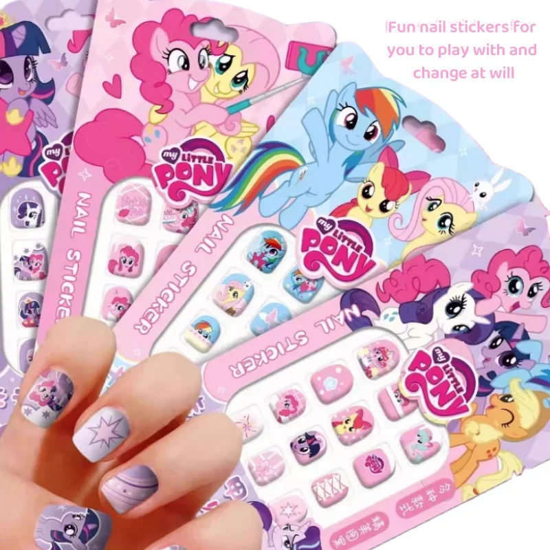 My Little Pony Cartoon Cute Nail Stickers Creative Kawaii Girly Heart Waterproof Nail Art Girls Children Wear Nail Stickers Toy