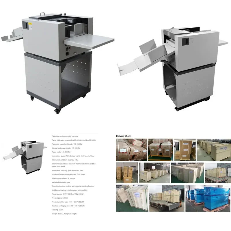 hot sale Digital Auto air Suction Feeder Feeding Creasing Perforate Perforating Machine