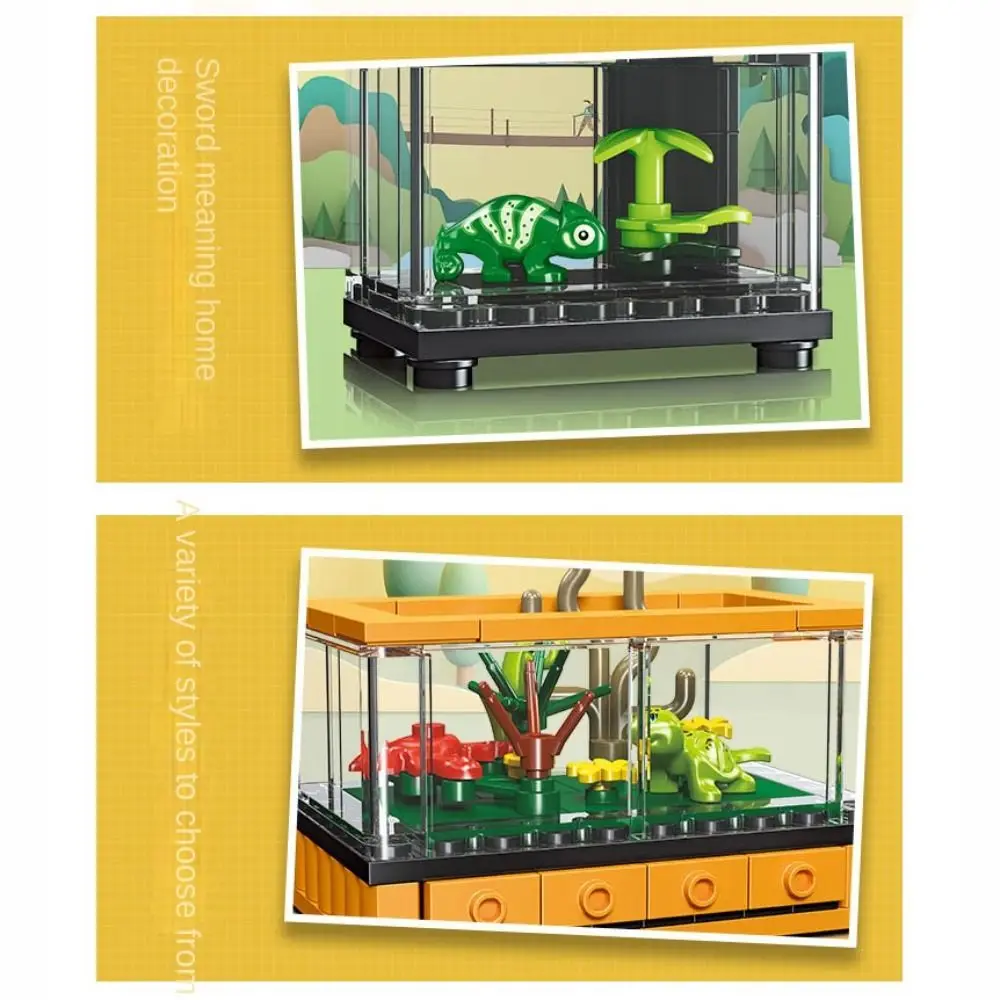 Neue Kunststoff Bausteine Granulat Aquarium Montage Puzzle Modell Schildkröte DIY Desktop Ornament Kinder Geschenk