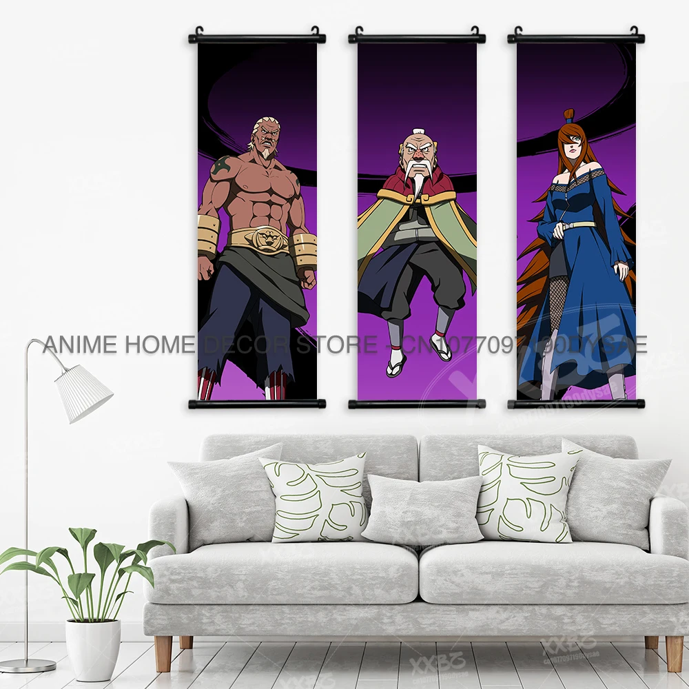 Naruto Poster Uchiha Sasuke Anime Tapete Jiraiya Hängende Malerei Wandkunst Gaara Home Decor Namikaze Minato Scrolls Bild – Detail 3