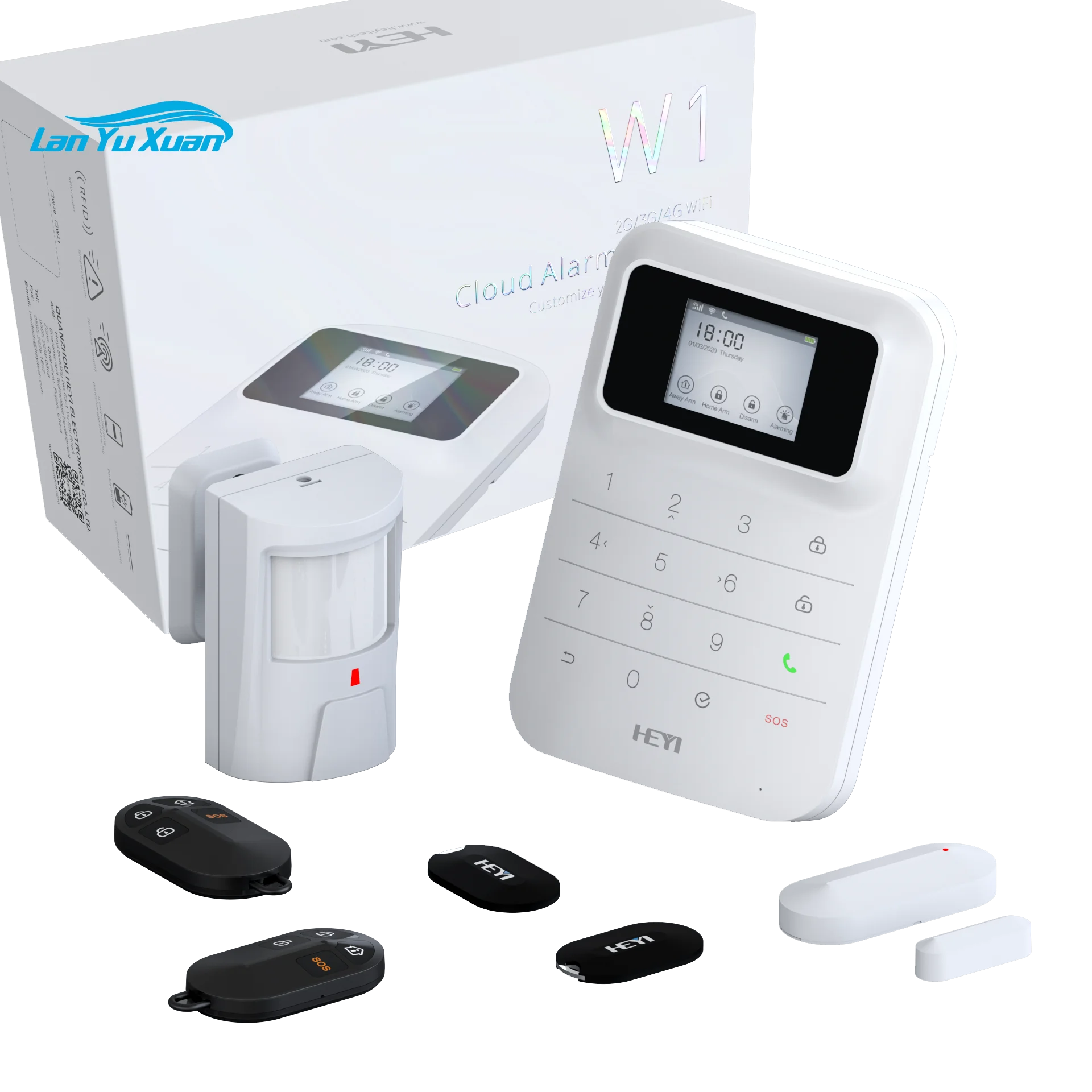 

High Quality Anti Theft Wireless Home Security Alarm Panel Wifi Alarm System Kit PIR door sensor for home APP Control