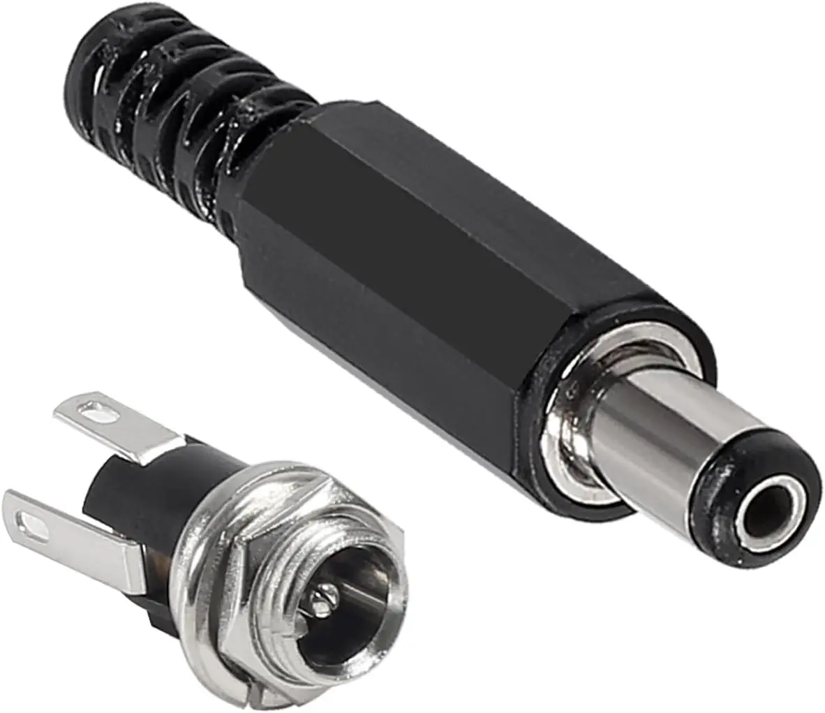 

10 пар (20 шт.) разъемов питания постоянного тока, гнездовые, для монтажа на панель, 3-контактные, 5.5x2.1мм, с DIY-разъемом типа «папа» 5.5x2.1мм для электроники