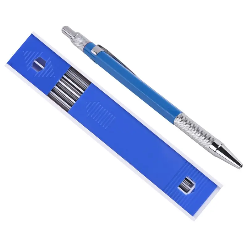 Welders Pencil With Round Refills, 2.0 Mm Mechanical Pencil Marker For Pipe Fitter Welder Construction Woodworking