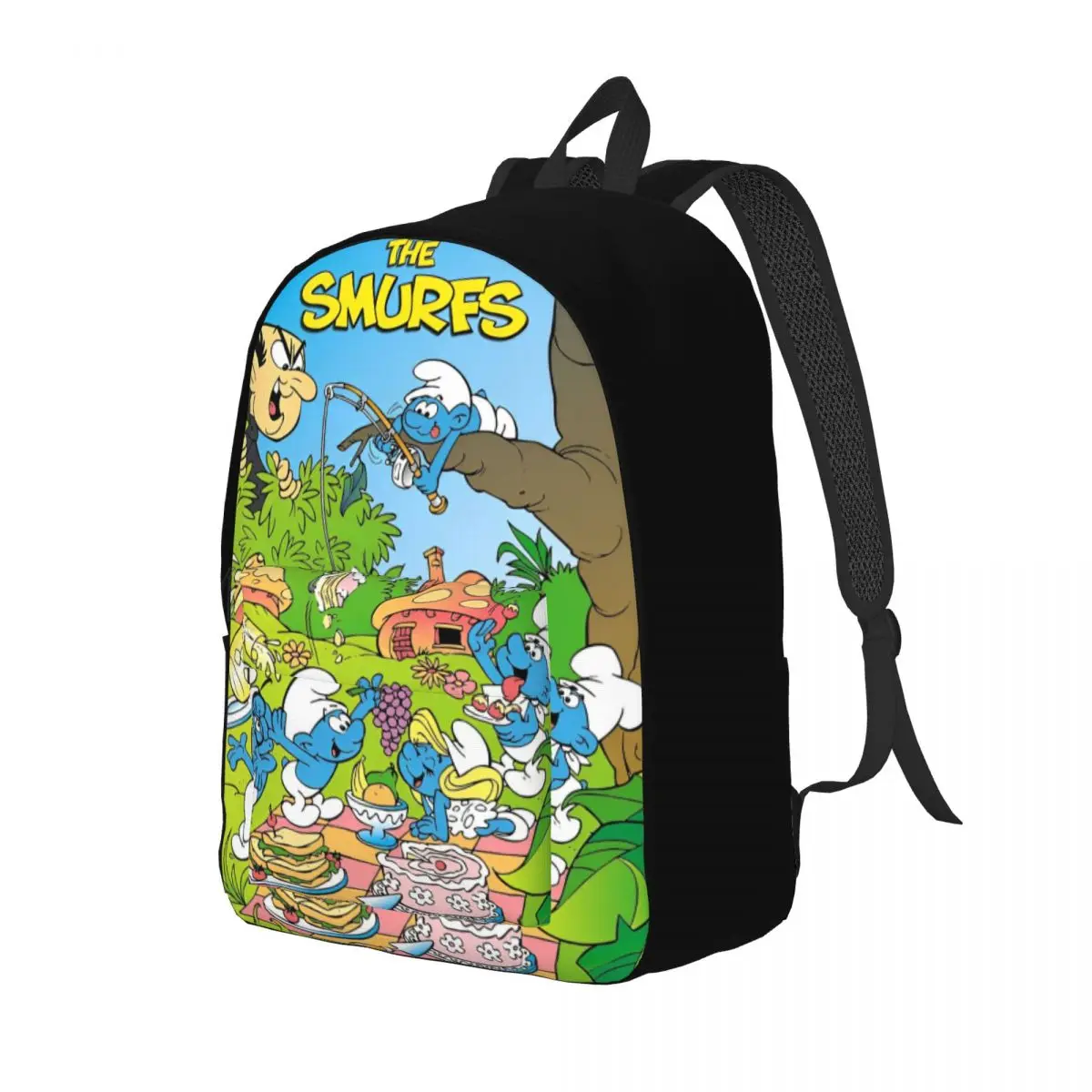 Schtroumpf Cool Backpack Sports High School Hiking Travel Kawaii Cartoon Anime Daypack for Men Women Laptop Computer Canvas Bags