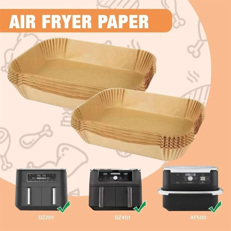 Упаковка из 200 воздушных фритюрных прямоугольных вкладыш