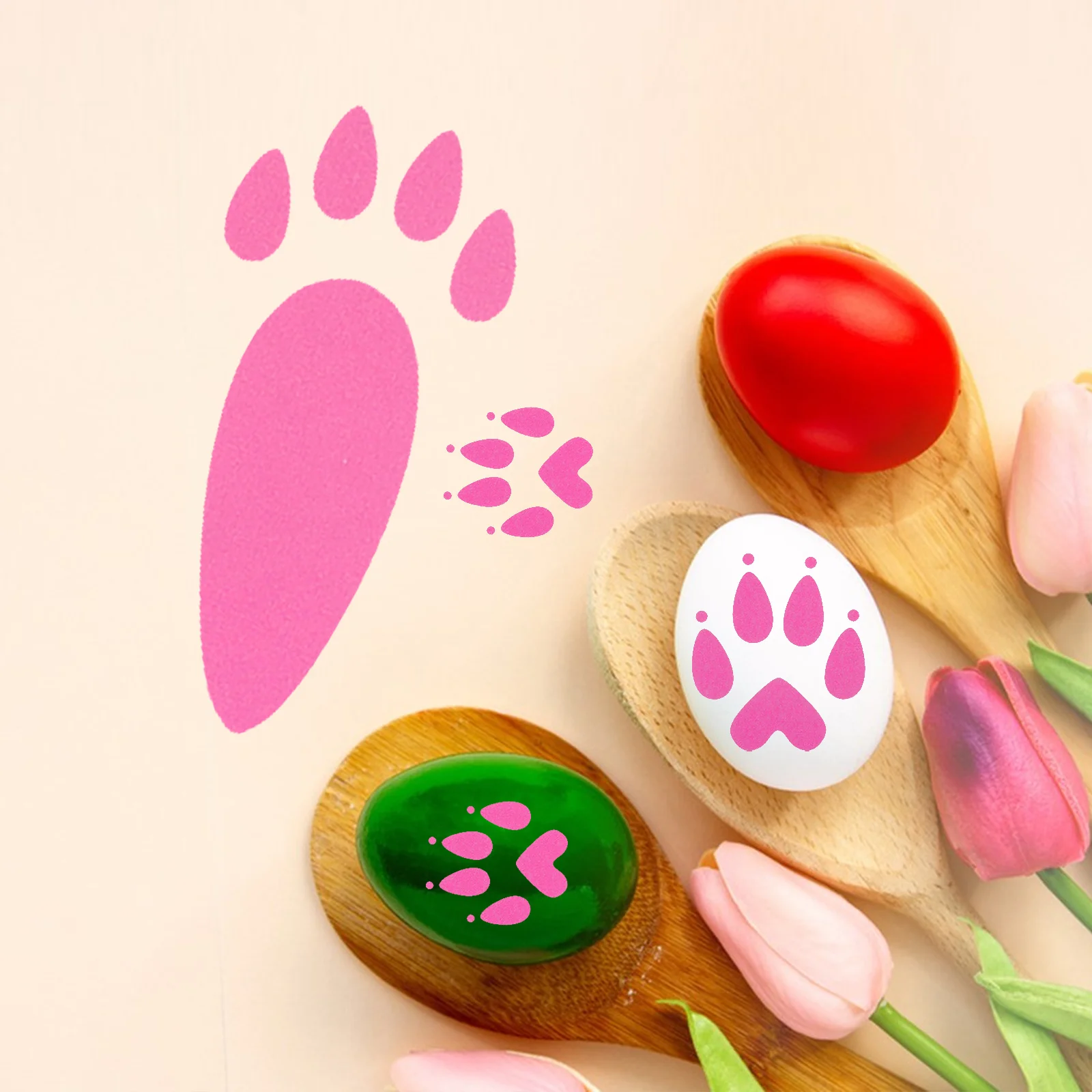 

9 Sheets Easter Bunny Footprint Stickers Cute Paw Print Decals for Floor Wall Window Furniture Easter Party Decoration