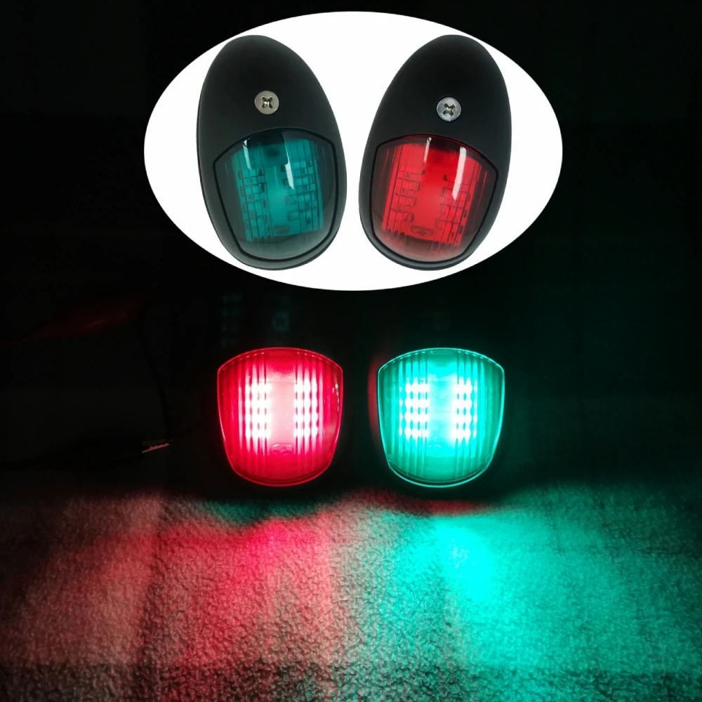 2Pcs Red Green Navigation Lights For Boat LED 12V Marine Position Lights Yacht Sailing Lights Waterproof