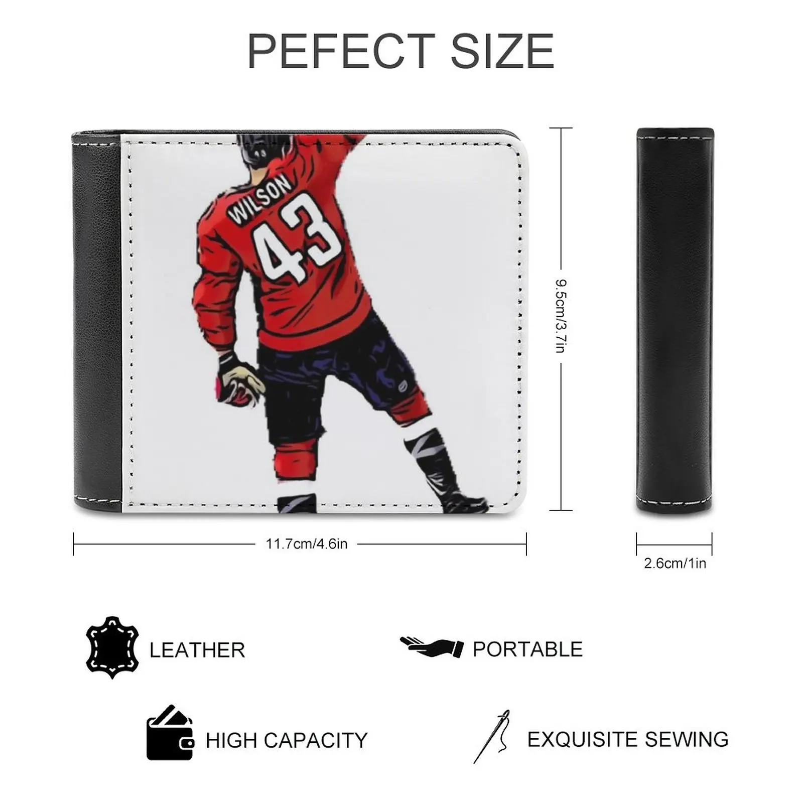 Tom New Men Wallets Pu Leather Men Purse High Quality Male Wallet Tom Hockey Capitals Caps Personalized Wallet Pattern Leather