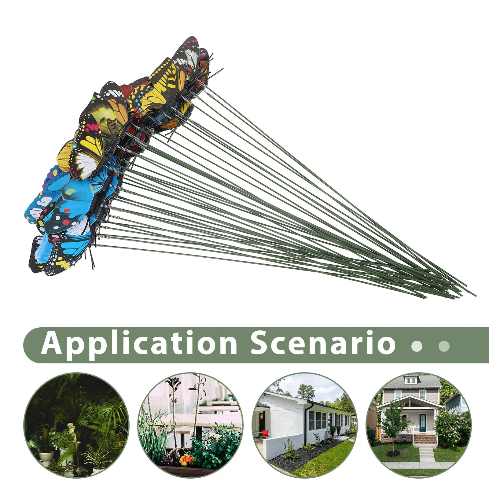 40Pcs Butterfly Garden Decoration Stakes Colorful Artificial Butterfly Ornaments 10.6 Inch Plant Picks Spring Bouquet Vase