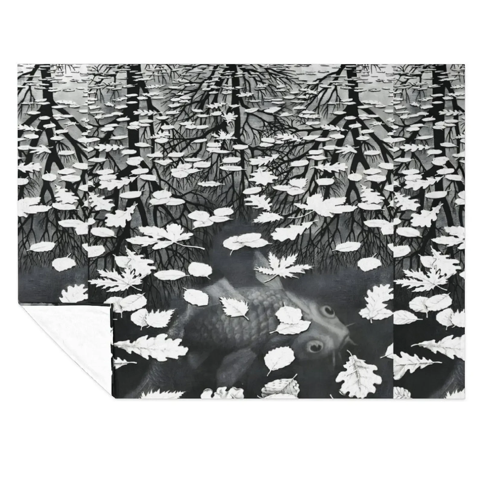 

Escher - Three Worlds Throw Blanket Thins Flannel funny gift Blankets For Bed Blankets