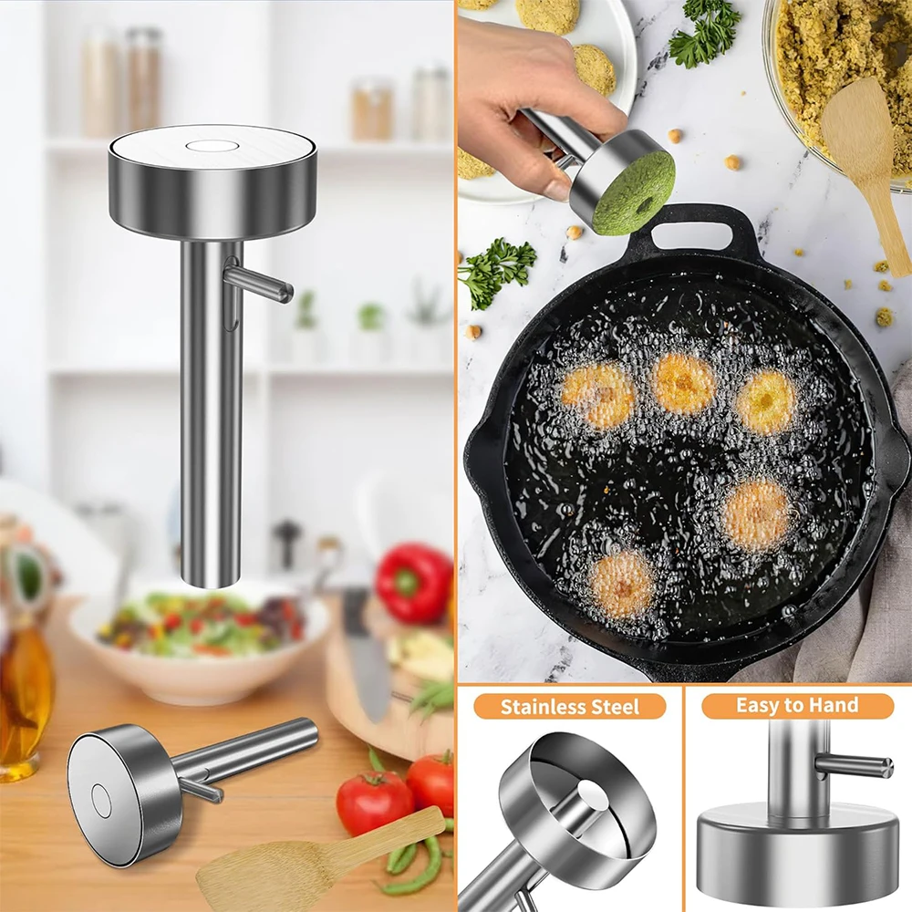 E9 Falafel Scoop Maker Stainless Steel Falafel Press Mold Meatball Press Kitchen Tool Items Gadgets For Uniform Veggie Patties