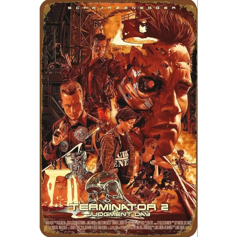 معدن القصدير تسجيل ملصق المنهي 2 فيلم لوحة معدنية ملصق ديكور لشريط نادي جدار ديكور الرجعية غرفة نوم المنزل لوحة الحائط خمر