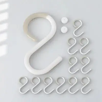 

12Pcs Hooks Plastic Strong Flexible Rustproof Multipurpose Hooks for Kitchen Bathroom Door Hanging Keys Towels