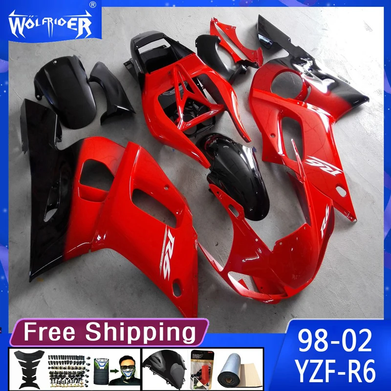 

Обтекатель из АБС-пластика для мотоцикла модели 1998-2002 YZFR6 98 99 00-02, обтекатель для мотоцикла красного и черного цвета, изготовитель, индивидуальный Чехол
