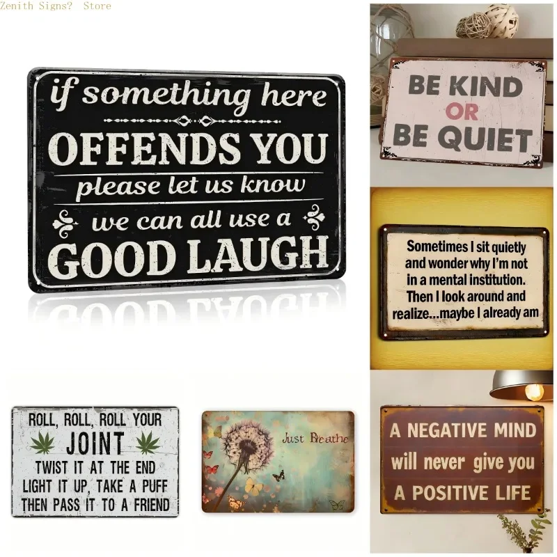 2D Flat Elegant Decorative Wall Sign Crafted from Quality Iron with Authentic Retro Style Elements for Decor