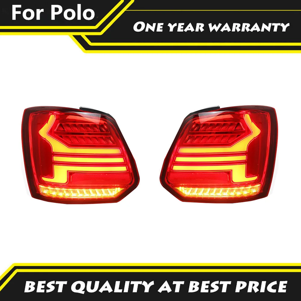 Car Exterior lLED Taillight Rear Tail Lights Assembly For Volkswagen Polo MK5 2010-2018 Turn Signal + Reverse + Brake Light