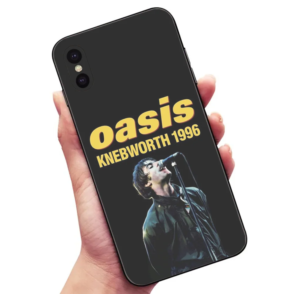 Phone Case For Samsung S24,23,22,30,21,10,9,Ultra,Plus,Lite,FE,5G O-Oasis-s Rock Band Black Soft Case