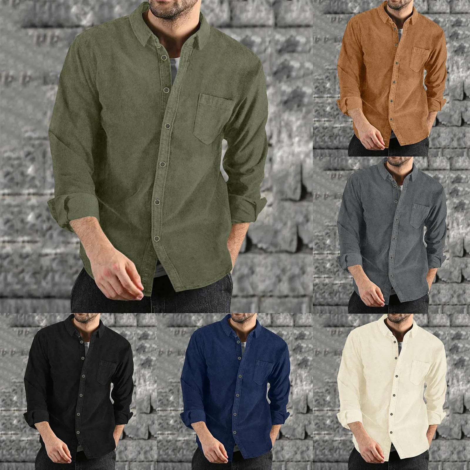 

Mens Autumn Winter Dress Shirts Casual Long Sleeves Solid Color Buttoned Cotton Linen Shirts & Blouses Camisa Social Masculinas