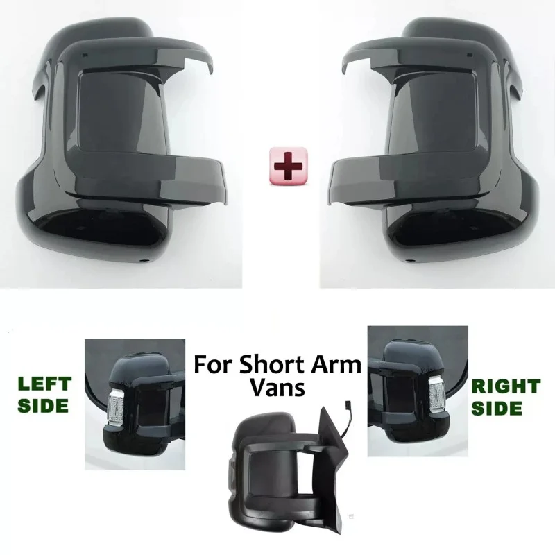 For FIAT Ducato Peugeot Boxer Citroen Relay 2006-ONWARD RV Wing Mirror Cover Protector Short Arm Black Brand New Car Accessories