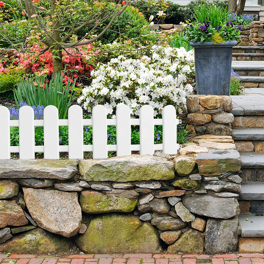 6pcs Decorative Fence Plastic Picket Garden Edging Lightweight Durable Courtyard Partition Lawn Border Fencing For Flowerbeds