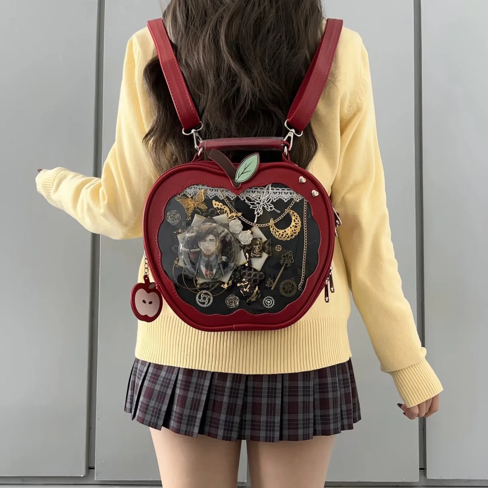 Cute Shaped Backpack for Pin Display with Insert Crossbody Purse Y2k Shoulder Bag Gift for Friends Her