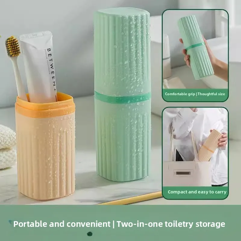

Portable Travel Dental Kit Toothbru Cup Tootaste Storage Box Couple's Batoom Accories Oral Care Organizer