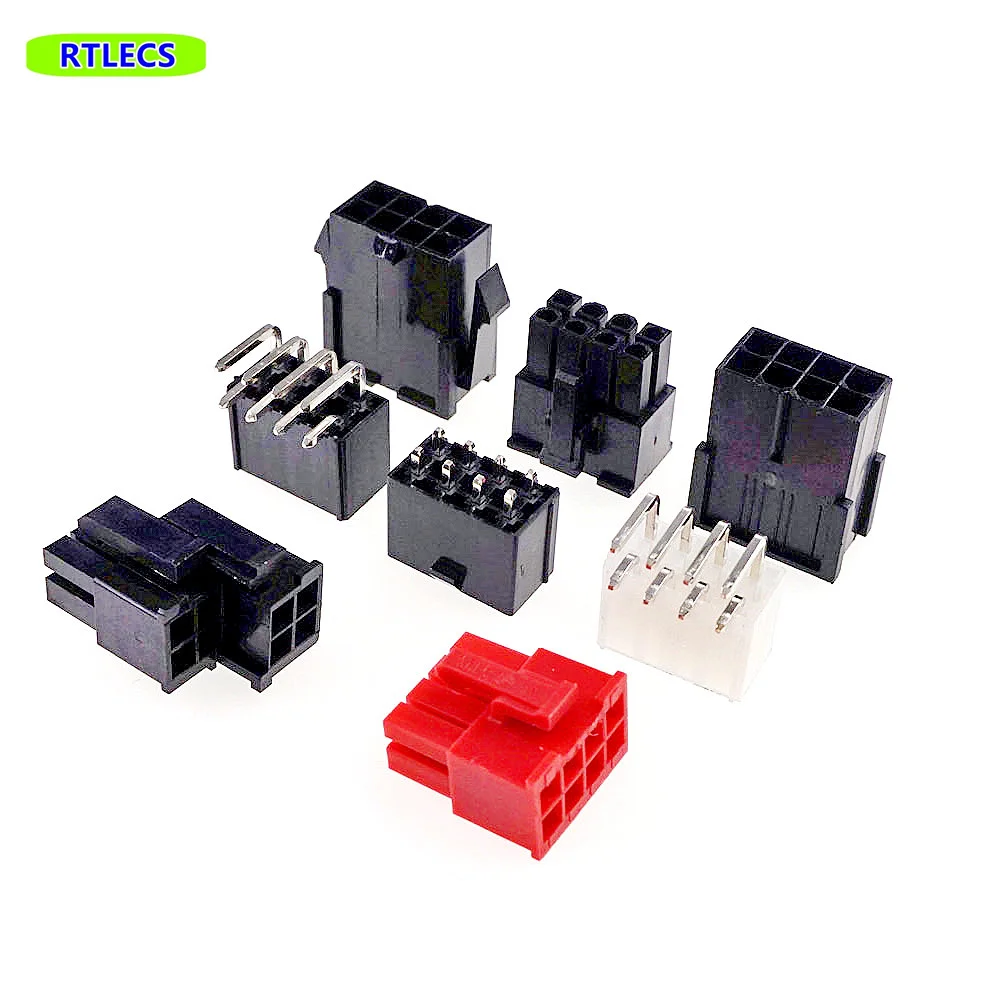 5pcs 4.2m CPU 8 Pin 4+4 Position Receptacle Plug Housing Male Header Power Supply ATX PSU EPS12V Motherboard Mainboard Connector