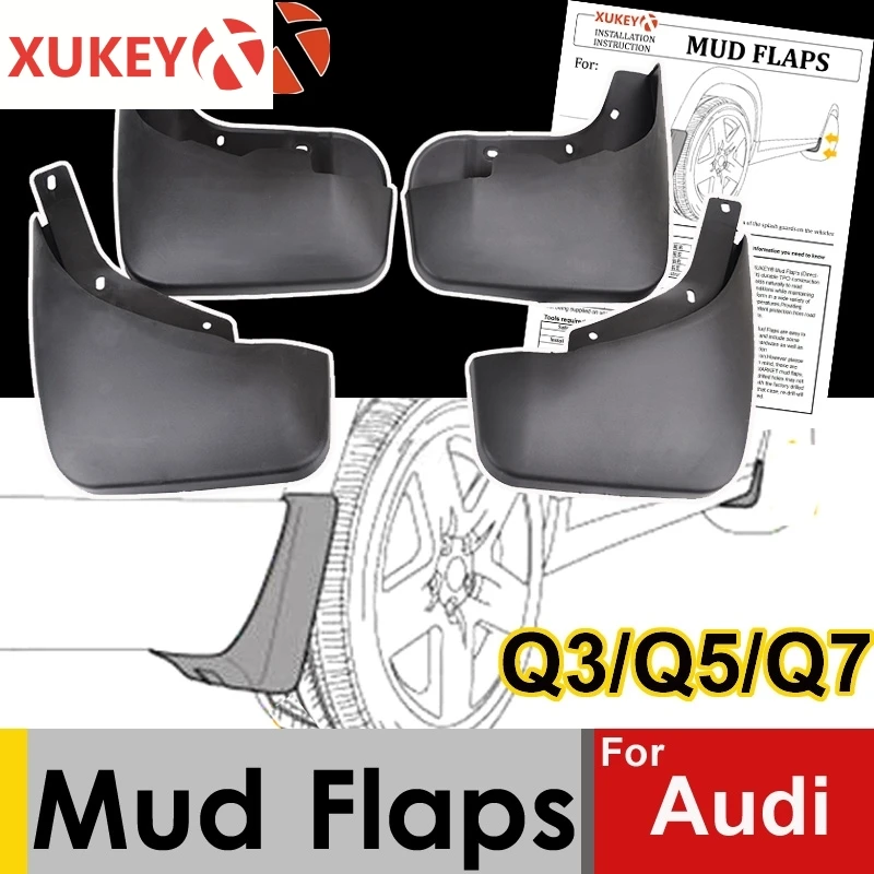 Genuine XUKEY Car Mud Flaps For Audi Q3 Q5 FY Q7 S-Line SQ5 Mudflaps Splash Guards Mud Flap Mudguards Fender Front Rear