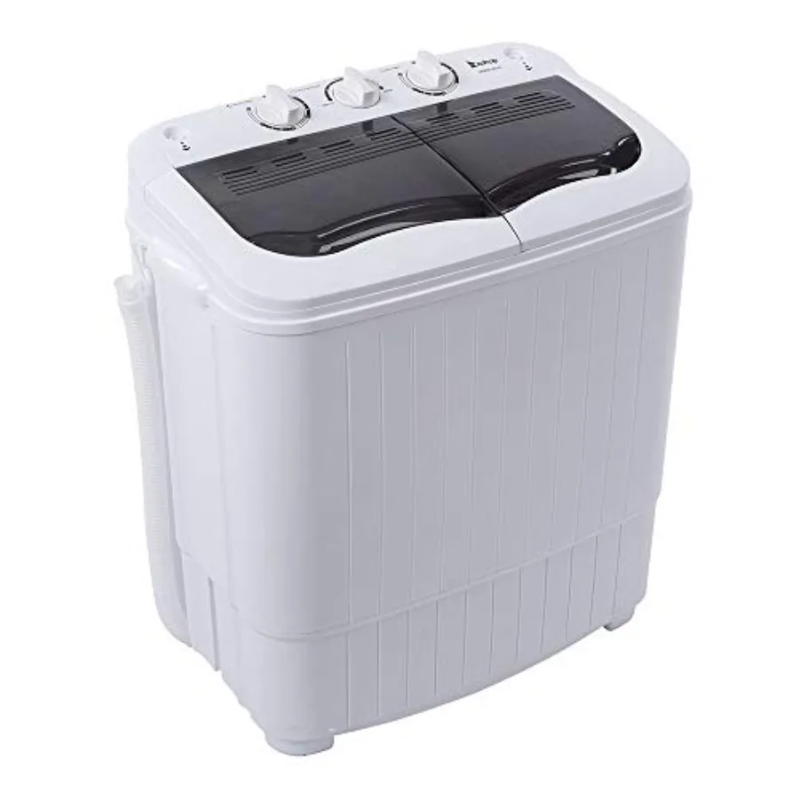 

Compact Portable Twin Tub Washer and Dryer Combo 110V 60Hz Mini Laundry Machine with Inlet and Drain Hose for College Rooms Apa