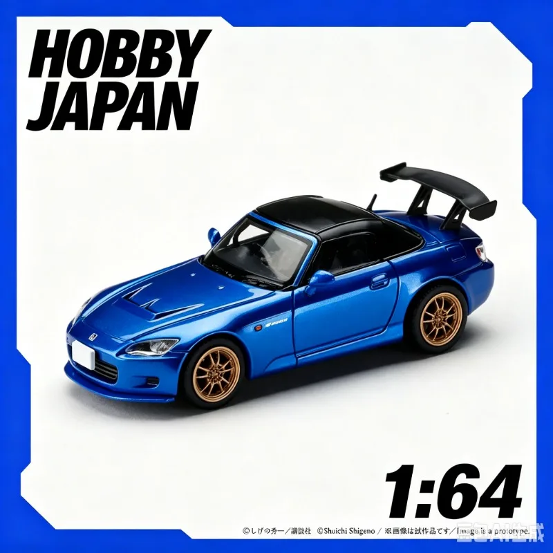 HOBBY JAPAN 1:64 Honda S2000 Initial D Shima Toshiya Diecast Alloy Model Car, Desktop Decoration, Men's Collectible.