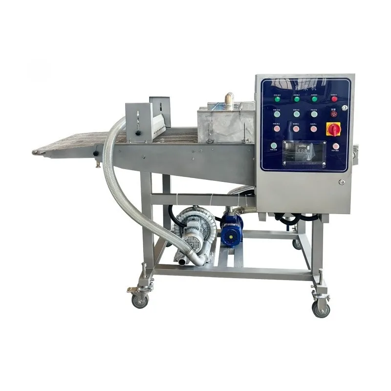 Automatic chocolate slurry machine Commercial small crispy meat slurry hanging machine Lotus root cake sizing and frying line
