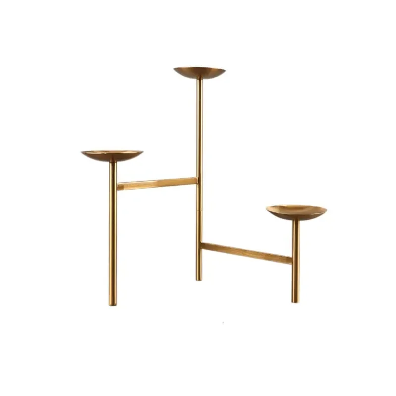 Modern Simple Geometric Stainless Steel Candlestick Art Decorative Ornament for Restaurant Living Room Hotel Homestay Home