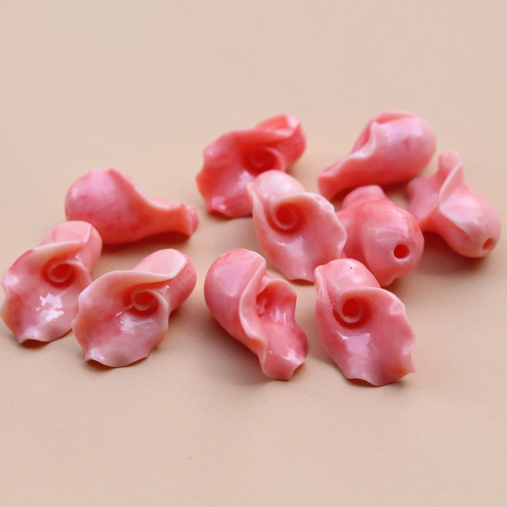 Couple Colored Calla Beads Artificial Coral Flowr Bead for Jewelry Making Pink Blue Jewellery Supplies DIY Materiales Cute