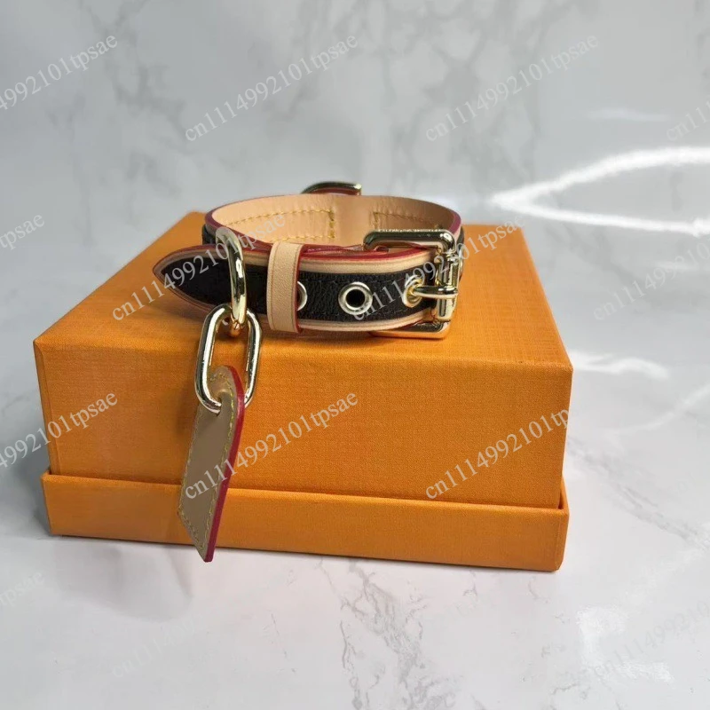 Pet collar, dog leash, cute, anti bite, fashionable, social leather chain traction strap