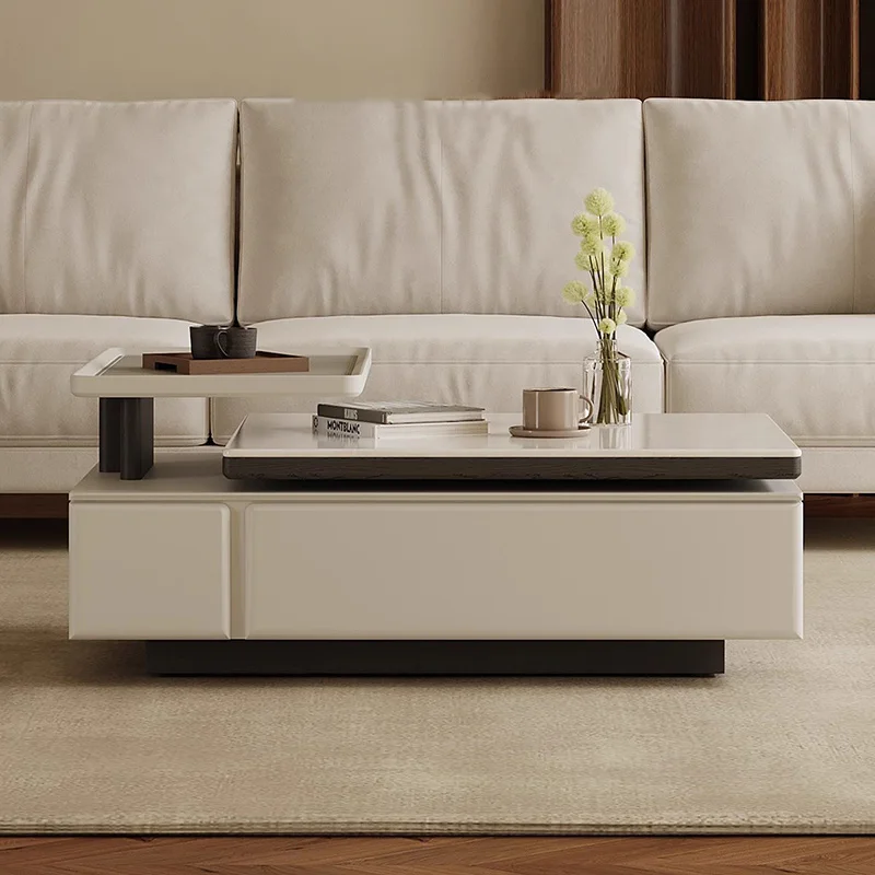 Elegant Trendy Coffee Table With Storage Unique Rectangle Square Coffee Table Nordic Glamour Coffee Table Living Room Furniture
